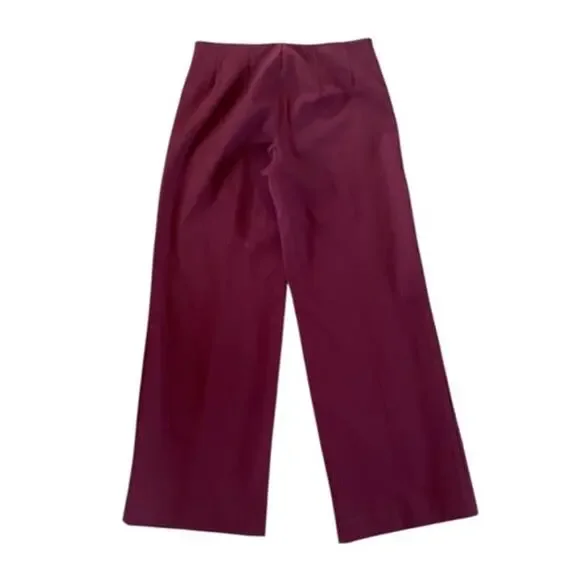 House of CB Rivi Wine Straight Leg Trousers Size L Holidays Date Night Career - Picture 4 of 12